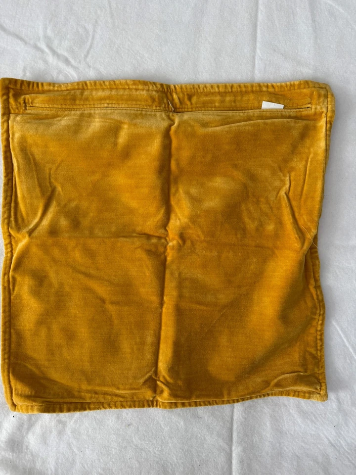 POTTERY BARN golden yellow velvet pillow cover 20" - Image 2 of 4