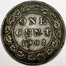 1902 Canadian Large Cent Edward VII Copper Nice Details 