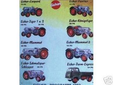 Altes Reklame Blechschild Oldtimer Traktoren Eicher Programm  33 x 40 cm