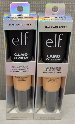 84916 ELF Camo CC Cream Medium 310 C Semi-Matte Finish Full Coverage LOT OF 2