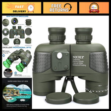 10x50 Waterproof Marine Binoculars with Rangefinder Compass, BAK4 Prism, Fogproo