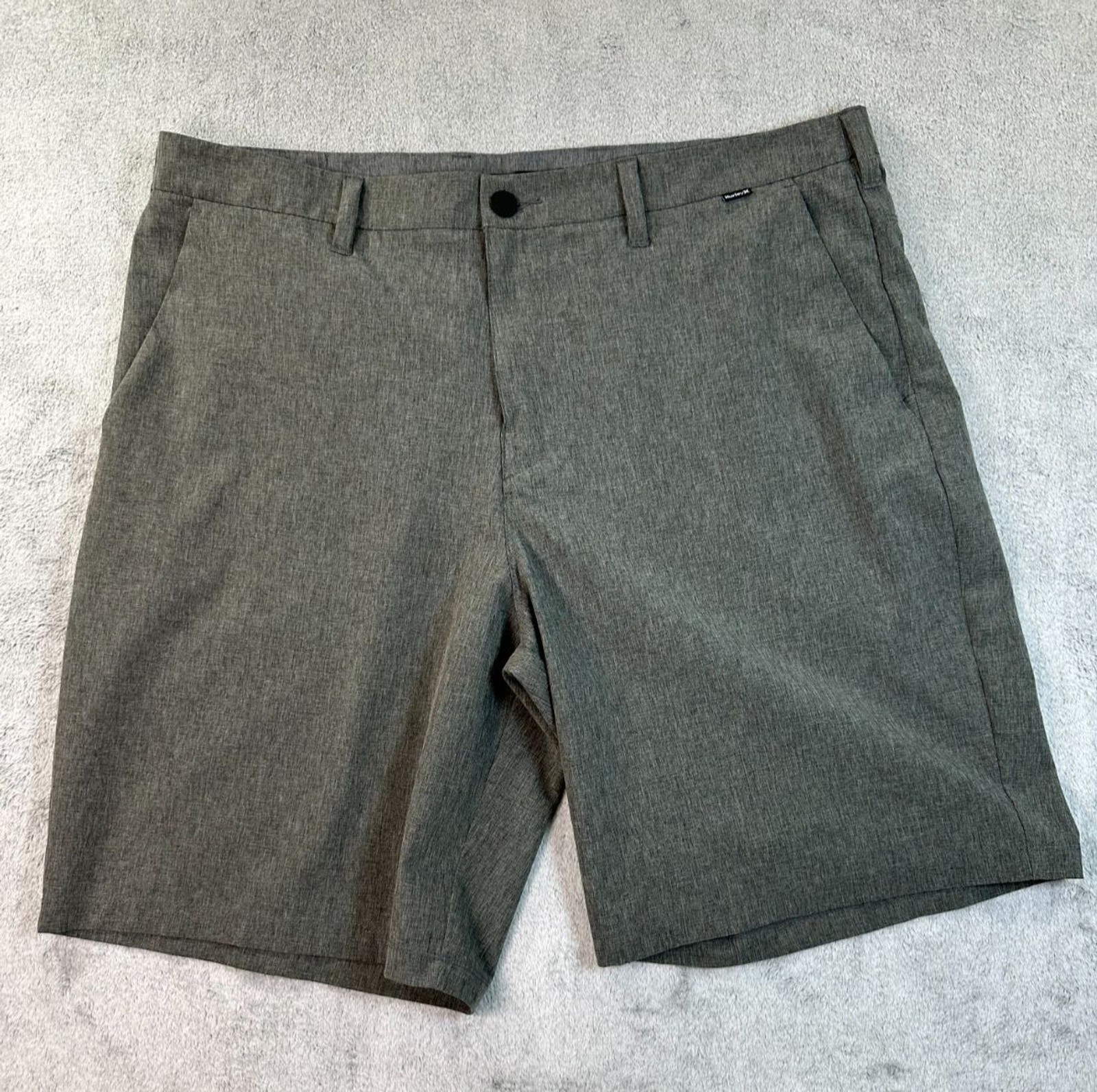 Hurley Mens Shorts Size 38 Gray Hybrid Walk Chino Style Casual Surf Skate