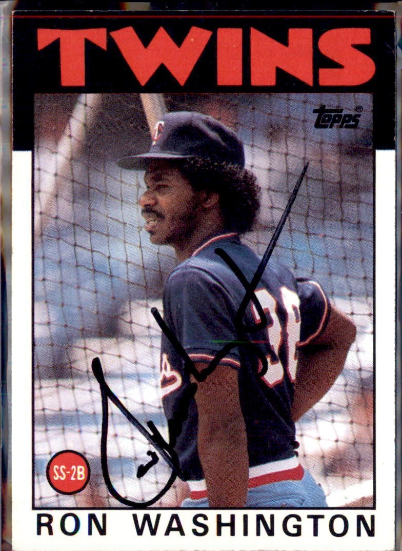 1986 Topps Twins  #513  Ron Washington   Auto/ Signed IP