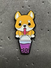 READ - Corgi Boba Pin - Cute Kawaii Animals Dog