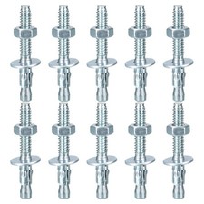 10Pcs 1/4" x 2" Wedge Anchors Good for Cement and Concrete Wall
