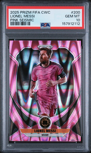 2025 Panini Prizm FIFA Club World Cup Lionel Messi #200 Pink Seismic PSA 10