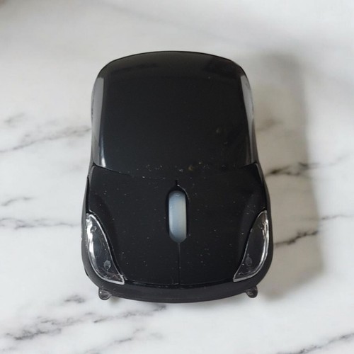 Black Slim Wireless Mouse Cool 3D Sports Car Ergonomic Optical Mouse W Battery - Picture 3 of 4