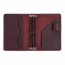 Leather Notebook Cover A6 – Refillable Genuine Journal A6, Burgundy