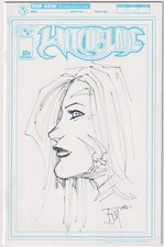 WITCHBLADE #32 BLANK VARIANT SIGNED FRANCIS MANAPUL REMARKED SKETCH TOP COW