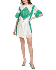 Valentino Lace Silk Mini Dress Women's Green 40