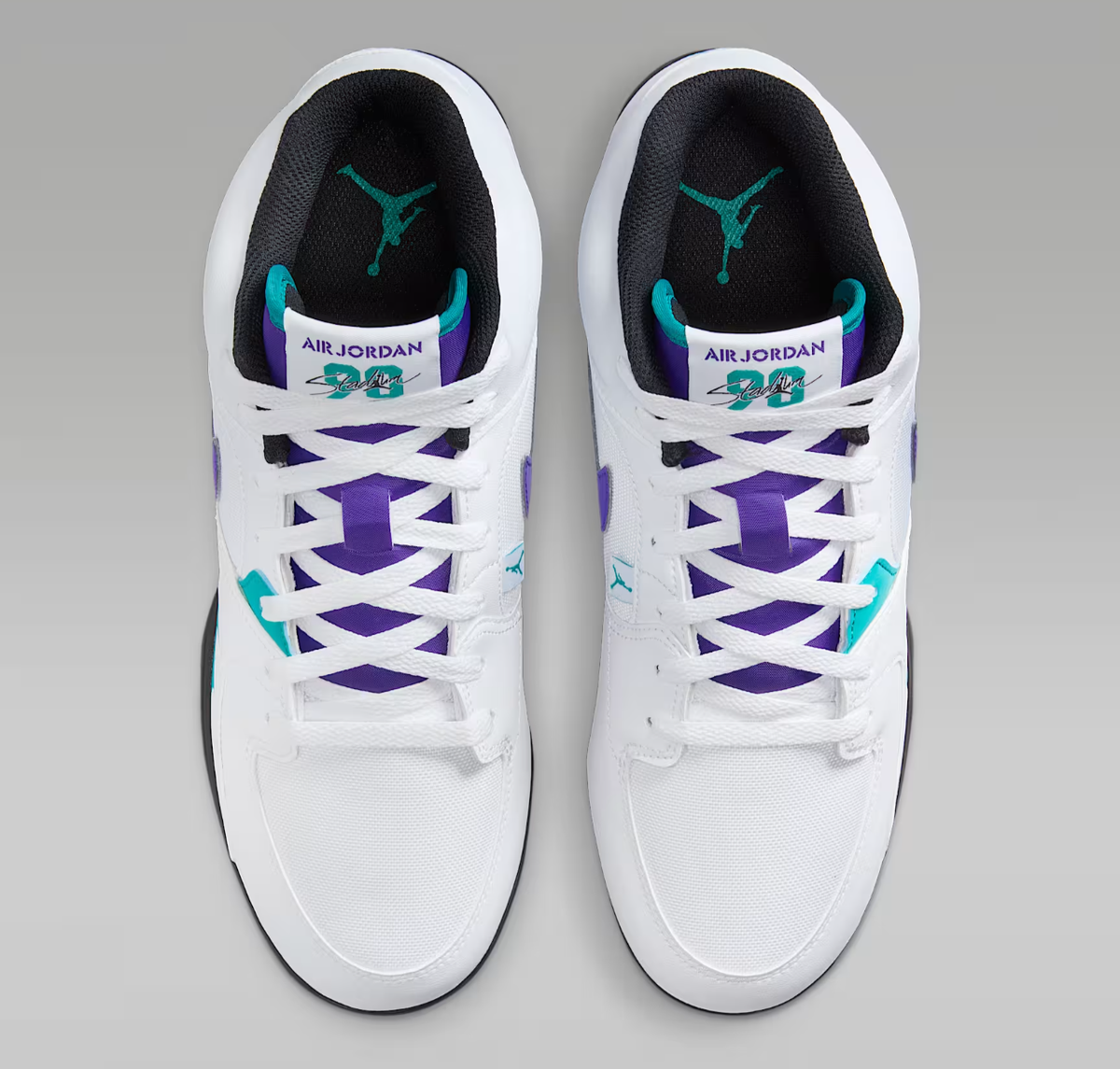 Jordan Stadium 90 Low TD Football Cleats White Grape Purple Mens