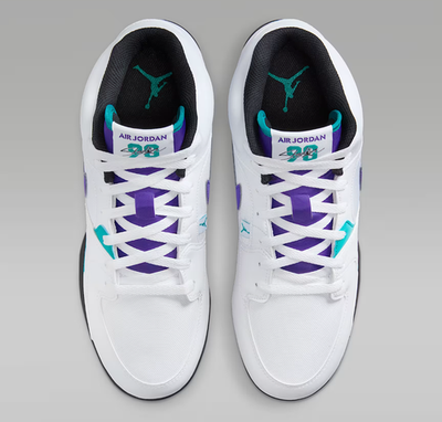 Jordan Stadium 90 Low TD Football Cleats White Grape Purple Mens