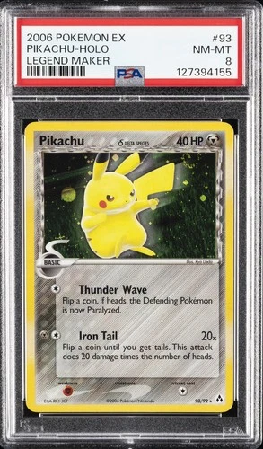 2006 POKEMON EX LEGEND MAKER #93 PIKACHU-HOLO PSA 8