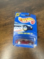 1991 Hot Wheels Collector Blue Card #98 - NISSAN CUSTOM Z - Dk Red - 7609 - NMB