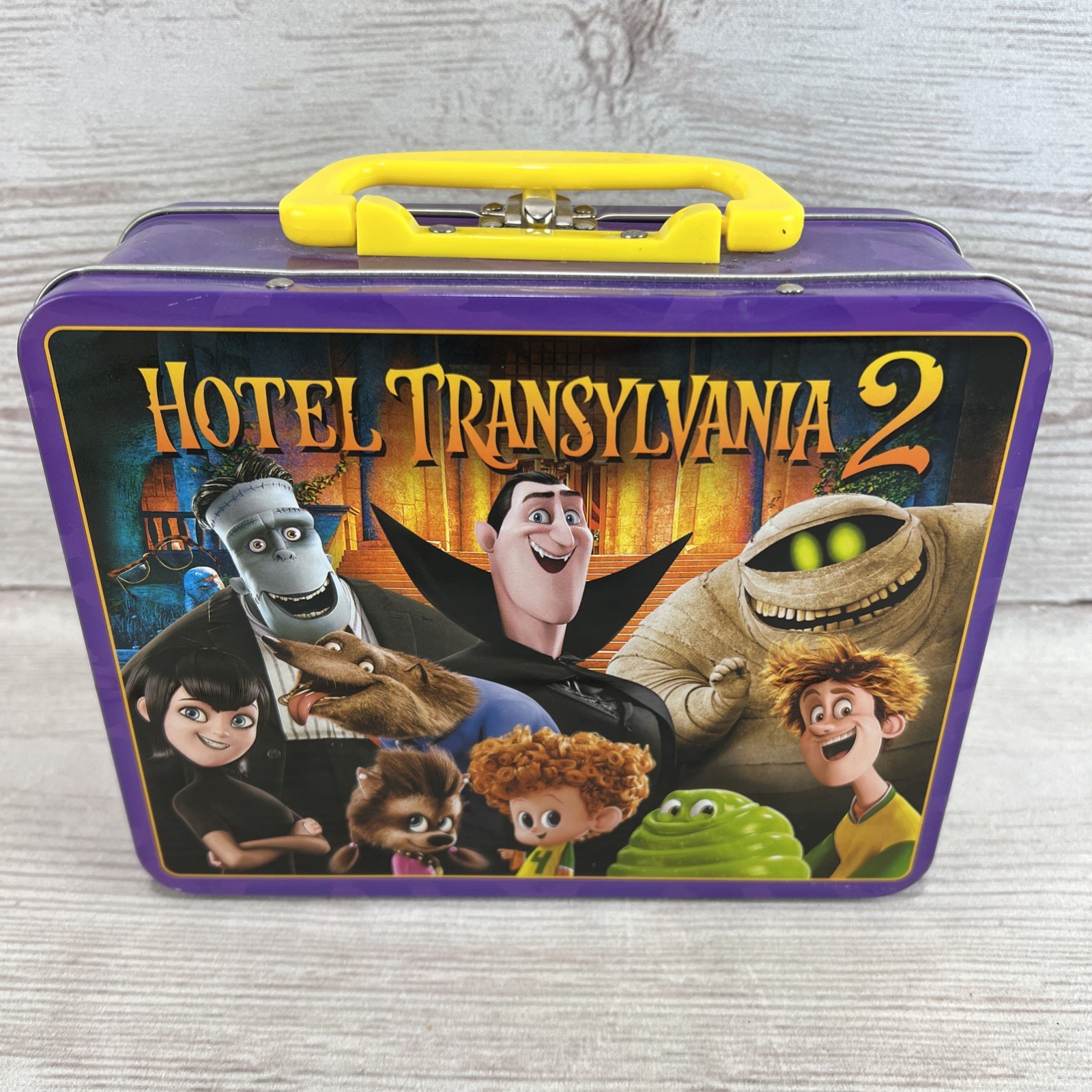 Sony Pictures Hotel Transylvania 2 Metal Lunchbox 2015 3D Embossed Free Ship!