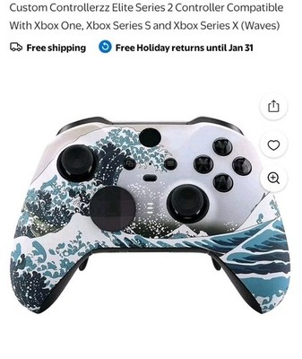 Rare Xbox One Elite Series 2 ''Great Wave'' Custom Controller 