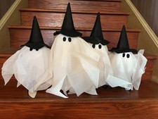 Pottery Barn Halloween Scary Squad Gus Lit Light Ghosts Center Piece NEW