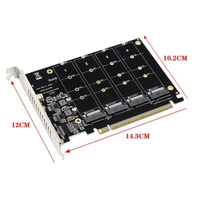 PCI Express 4 Port M 2 NVMe SSD Adapter für verbesserte Systemleistung