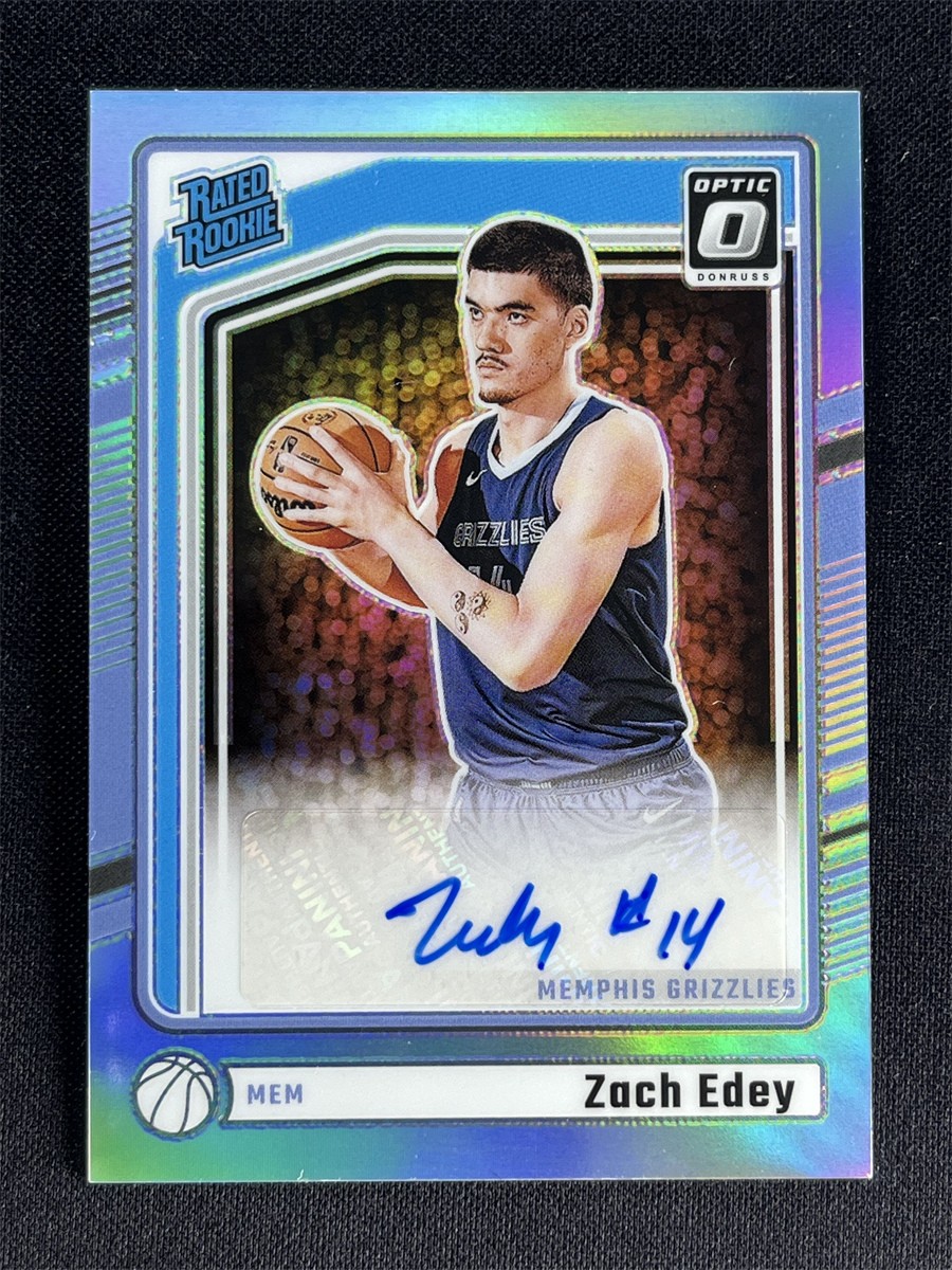 2024-25 Panini Donruss Optic Zach Edey #319 Holo Silver Rated Rookie RC Auto