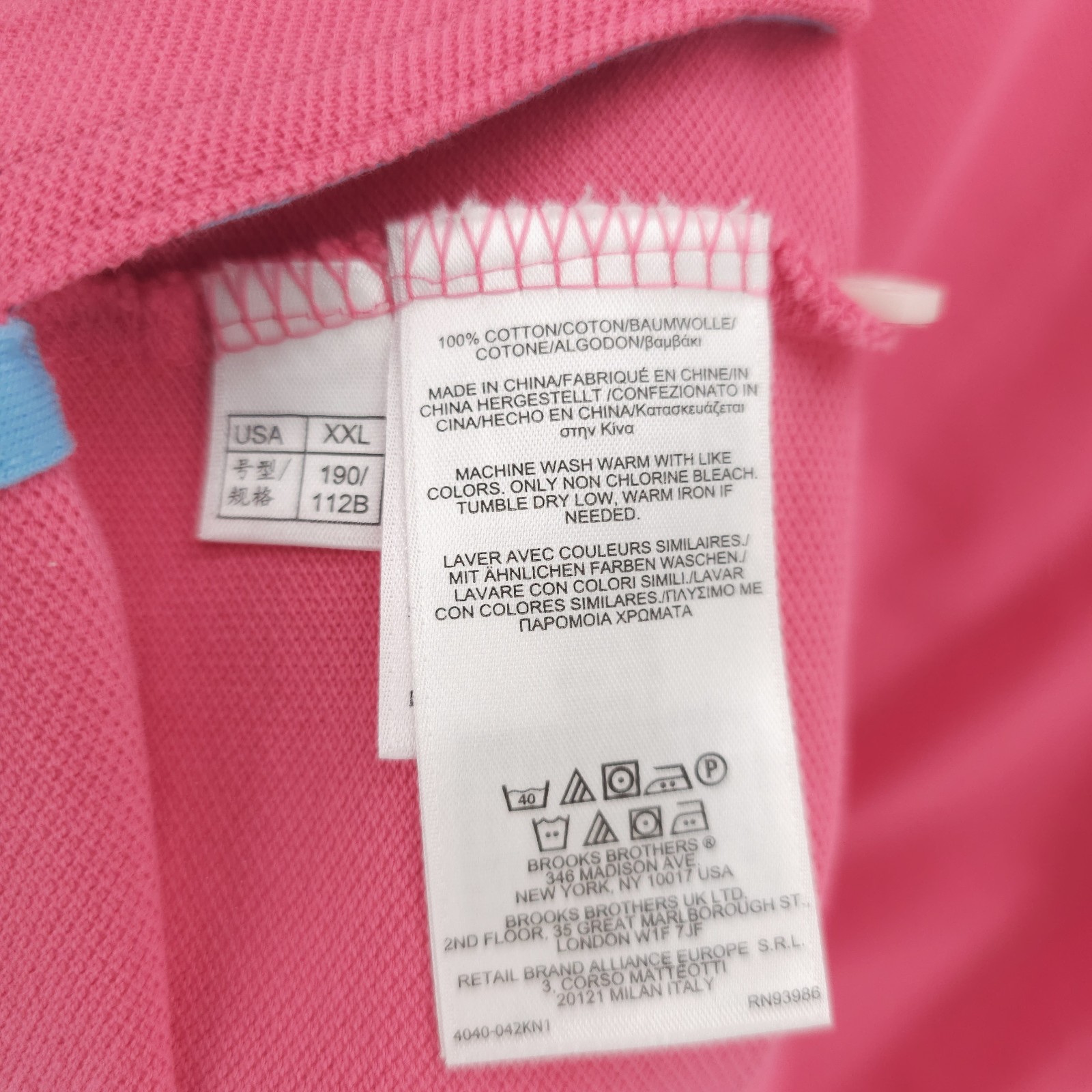 BROOKS BROTHERS Pink Performance Polo Original Fit 100% Cotton Size XXL thumbnail 6