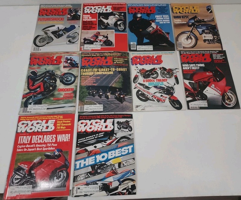 Cycle World 1986 CR500R NINJA 1000 RM250 FJ1200 HUSKY 400 K75C FAZER KX LOT (10)