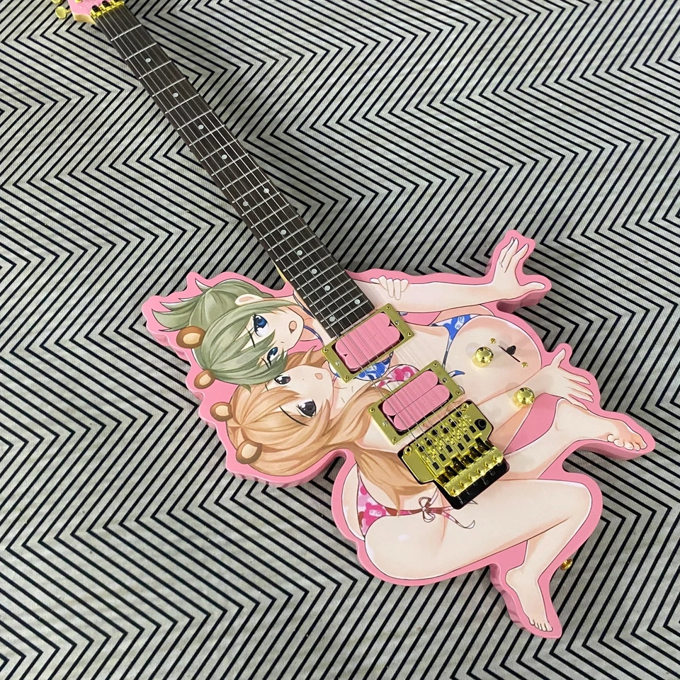 Sexy Twin Beauty Girl Electric Guitar Special Shape Guitar With Trill System - Image 2 of 4