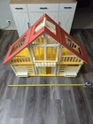 Vintage 1979 Barbie Dream House Yellow A-Frame Playhouse and 1960s Barbie & Ken!