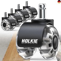 Holkie BüRostuhl Rollen 11Mm 5Er Set Grau Gummi Rollen FüR BüRostüHle Sch