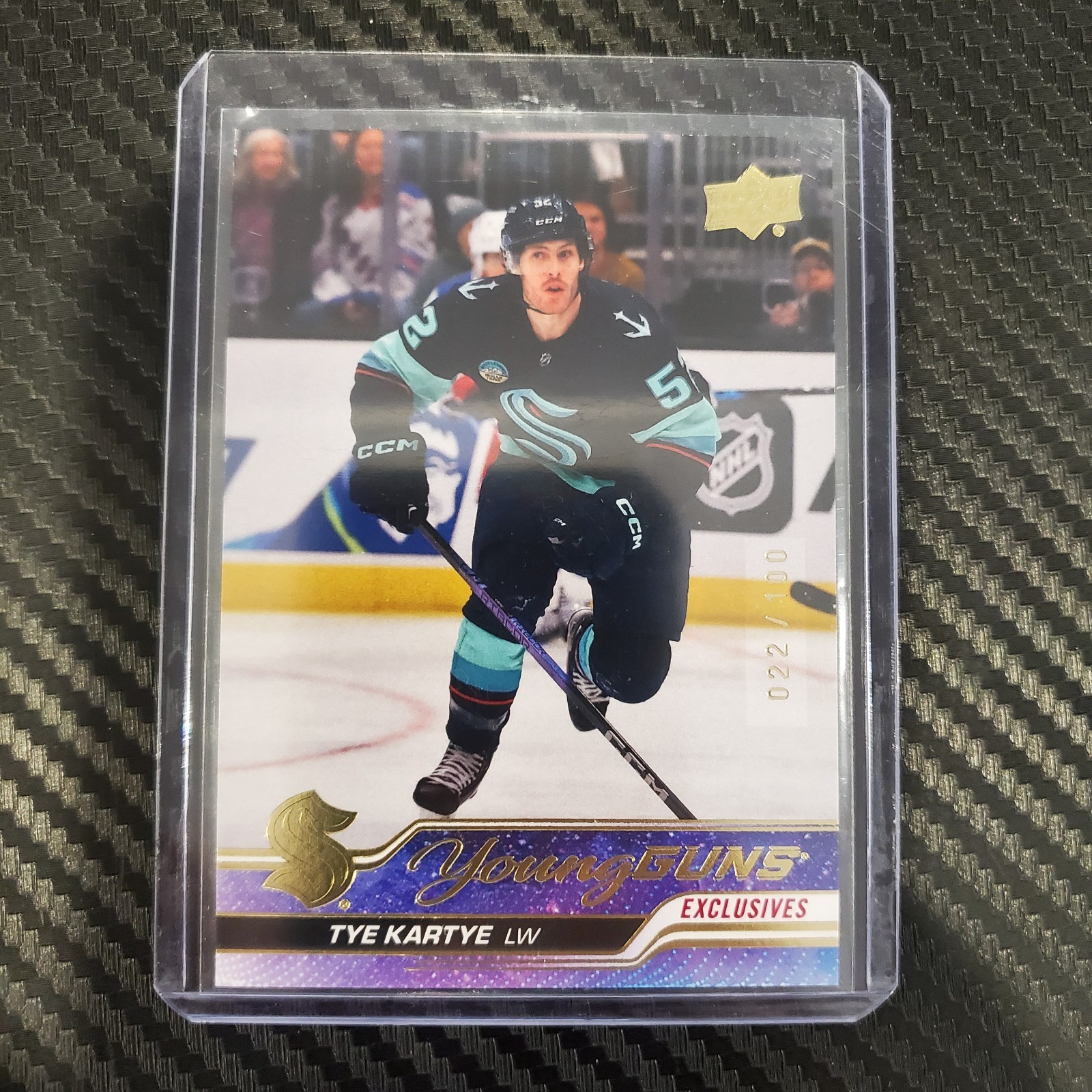 Tye Kartye Young Guns Exclusives 022 /100 2023-24 Upper Deck Series 2 465 Kraken