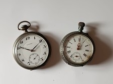 Lotto di 2 orologi da tasca in argento (Non Funzionanti, da riparare)