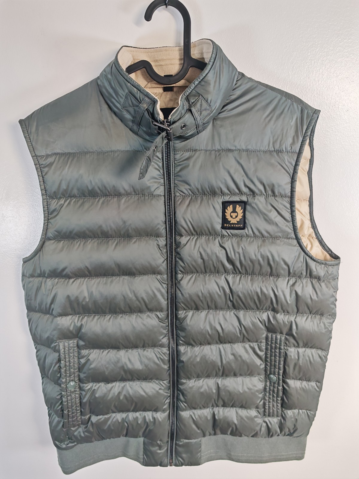 Belstaff Mens Circuit Down Filled Gilet Dark Mineral Green Puffer Vest UK 38