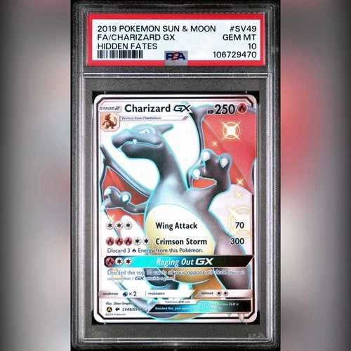 PSA 10 Charizard GX SV49/SV94 Sun & Moon Hidden Fates 2019 Pokemon Card