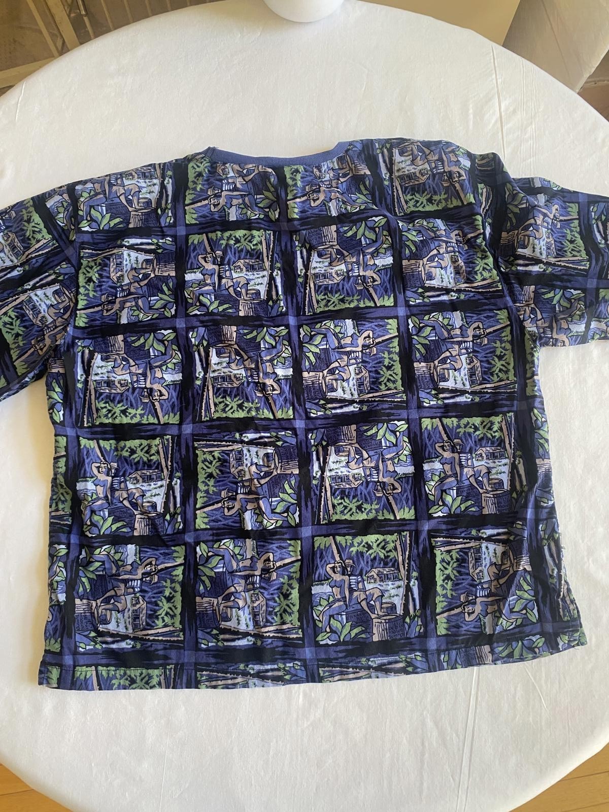 Unionbay Woman’s Medium Blue Patterned Cotton T-S… - image 2
