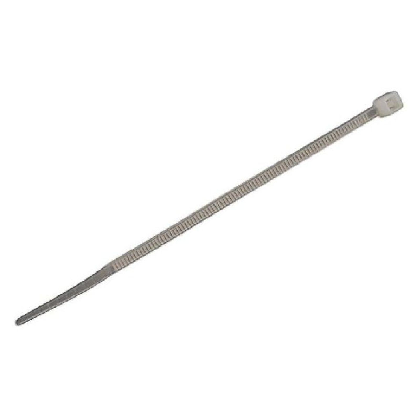 1x Connect Natural Cable Tie 200mm x 4.8mm Pk 100 Workshop Garage DIY Handy