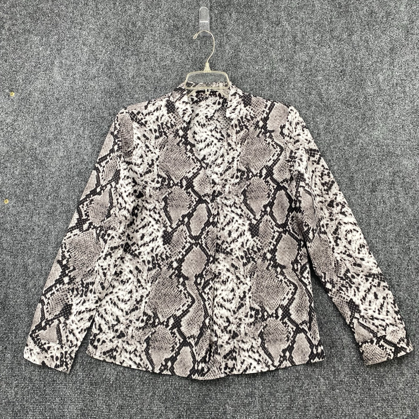 SHEIN Snakeskin Pattern Pullover Blouse Long Slee… - image 1