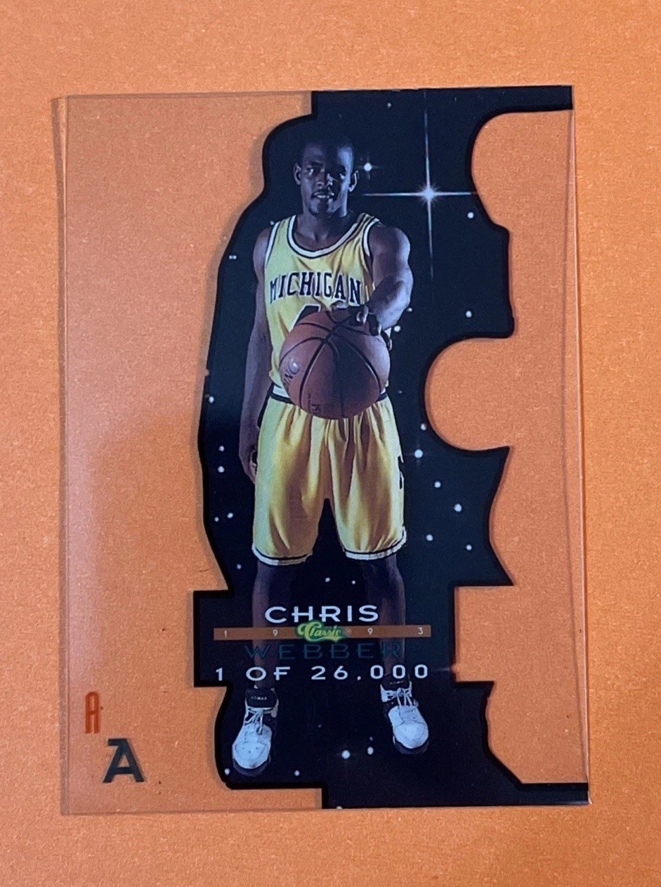 1993-94 Classic Draft Picks Chris Webber Acetate Stars #/26000 Michigan QTY DISC