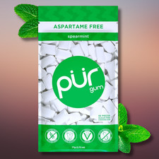 Aspartame Free Chewing Gum 100 Xylitol Natural Spearmint Flavored Gum