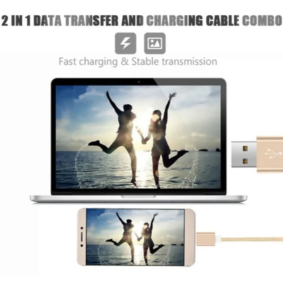 Lote de cable de carga rápida micro USB Android de 10 pies para Samsung LG Foto 3 de 4