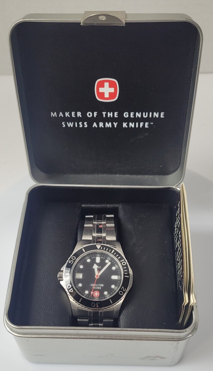 VTG Swiss Military Watch Wenger Mens Aquagraph Black