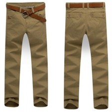 Mens Pencil Pants Trousers Slim Fit Skinny Casual Jeans Denim Multicolor Pants