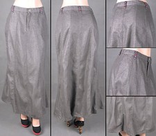 NWT Women Size S-3XL A-line Long Skirt LUREX SILVER GRAY COLOR, SG-85947