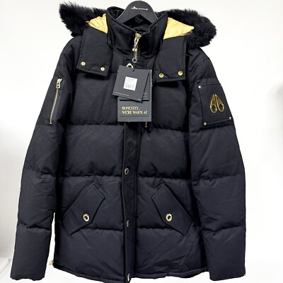 NEW* Men Moose Knuckles GOLD SERIES SHEARLING 3Q JACKET Black