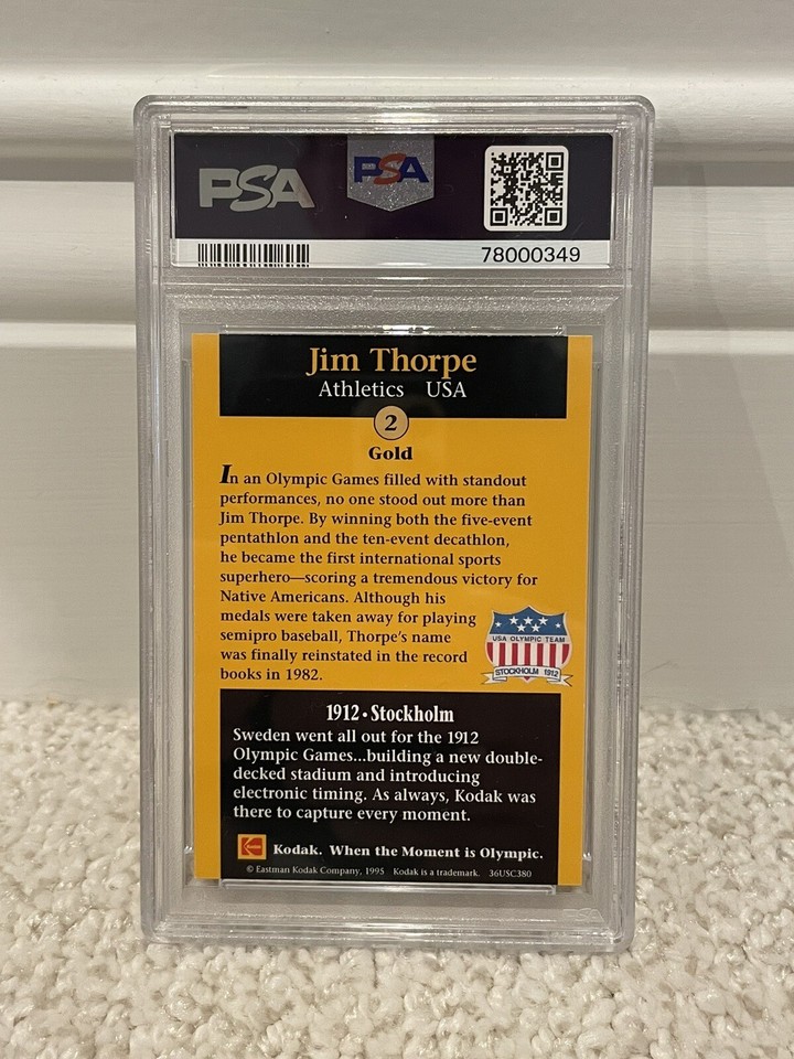 Carte Collection PSA 9 - Jim Thorpe, Jesse Owens, Joyner-Kersee (Kodak Olympic Excellence 1995)