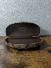 Coach Signature Tan Brown Hard Clamshell Eyeglasses Sunglasses Case