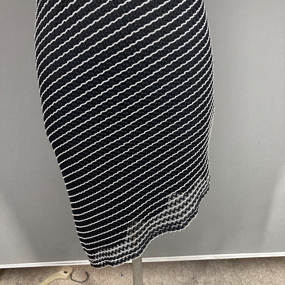 VTG 90s Y2K Dress Black White Spaghetti Straps Size L Asymmetric