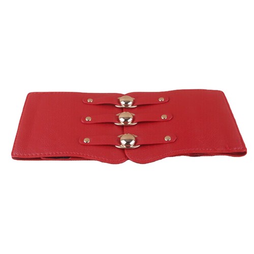 Ladies Super Wide Belts Waistband Buttoned Elastic Stretch Corset Waist Belt - Picture 3 of 3