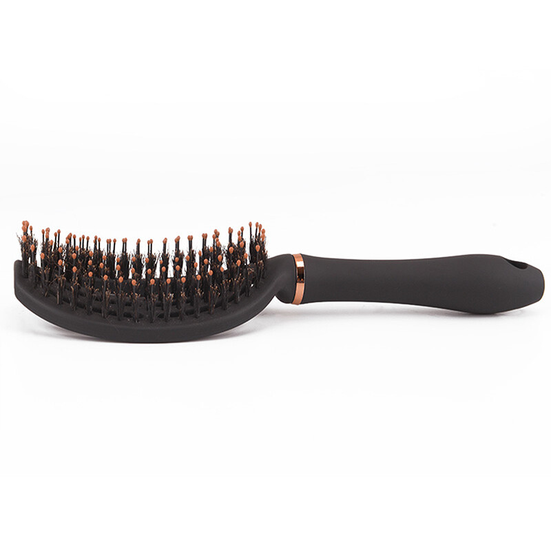 Flair Brush 'Knot Not Now' Haarbürste – Wildschweinborsten & Nylon, Gebogener Kopf, Weicher Griff