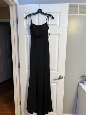 open lace back dress Poly USA 8706 Long Ombre Glitter Two Piece Dress