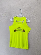New Balance Women Top Medium Lime Green 100% Polyester Sleeveless Active Tank
