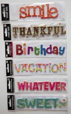 Recollections & Me & My Big Ideas "Word" Embellishment Stickers,  Size 7" x 2"
